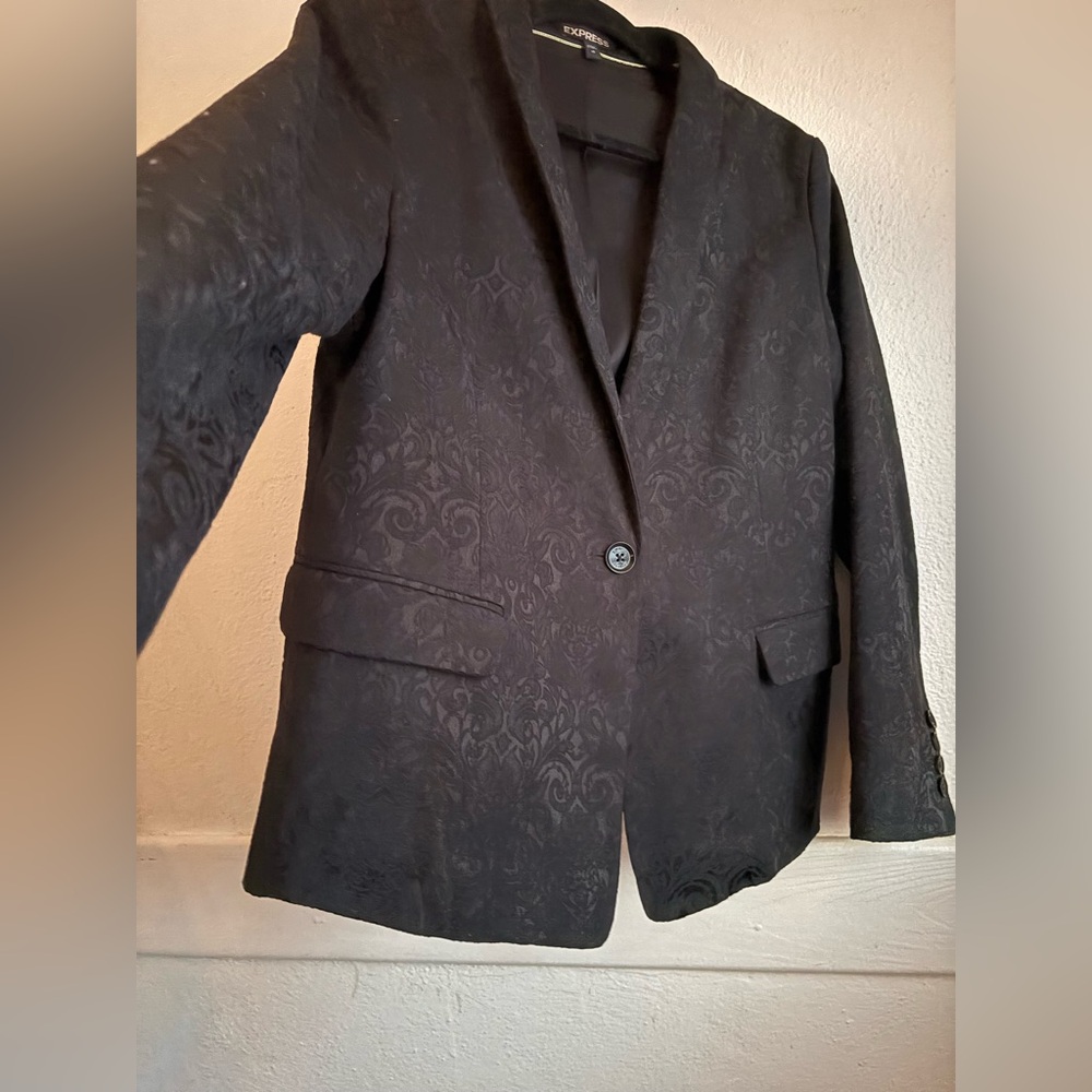 Express Black Patterned Women's Blazer - image 1